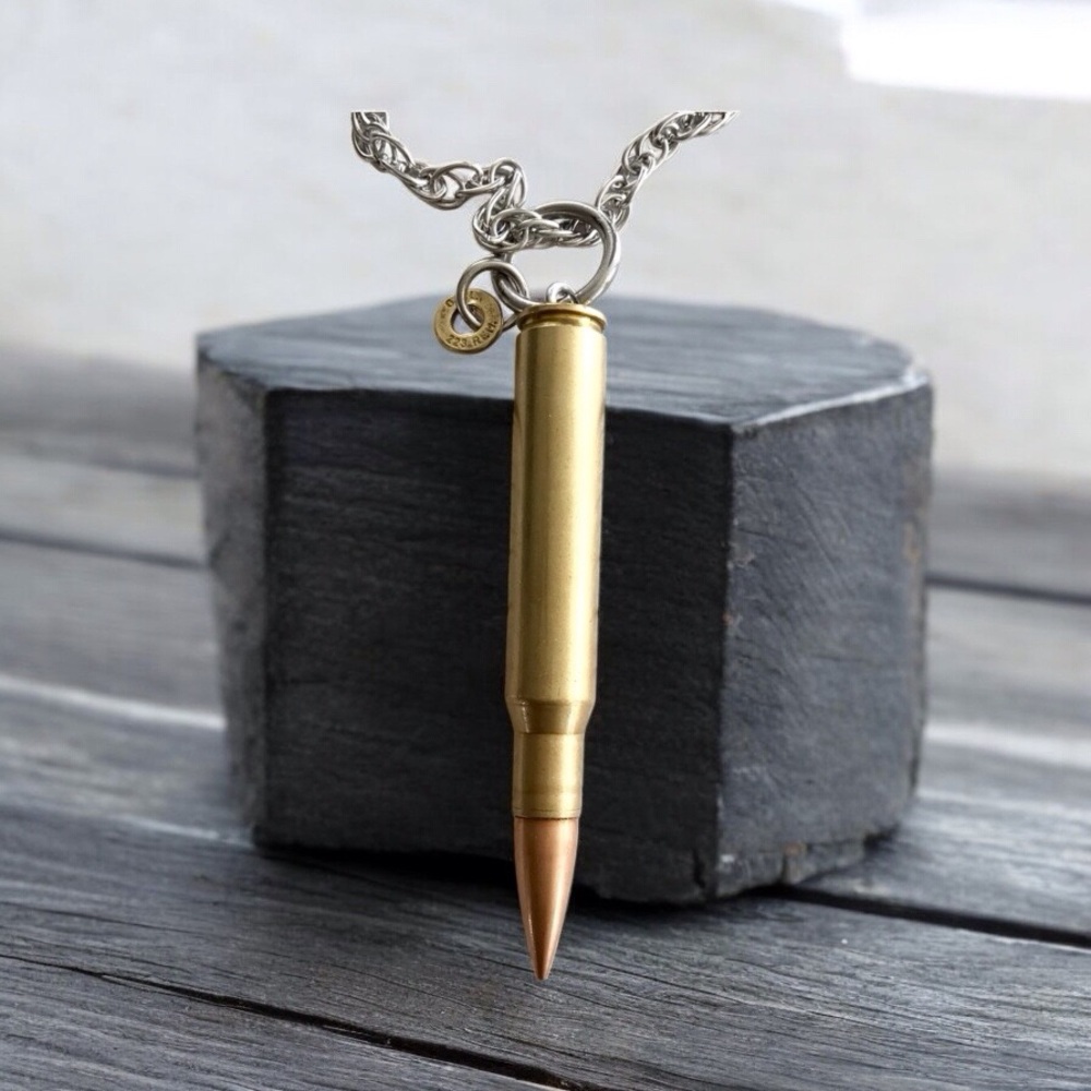 🆕30 Aught Six with a 22 Caliber Bullet Slice Pendant Chain